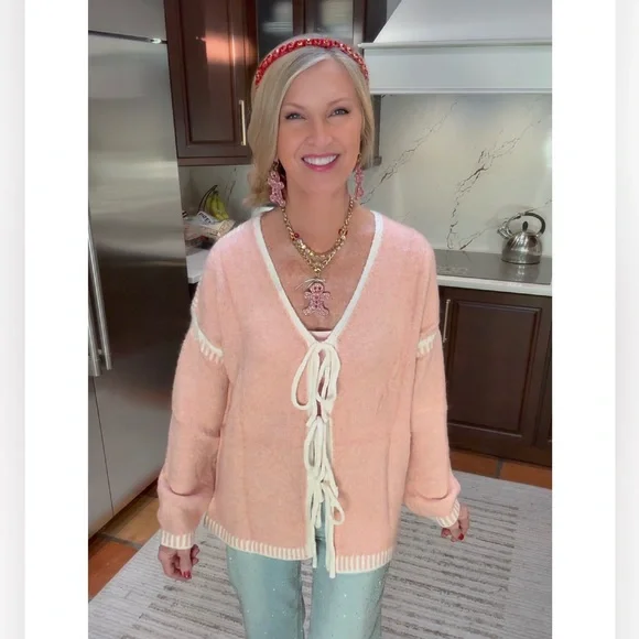 NWT PINK TIE CARDIGAN-S - Picture 4 of 13